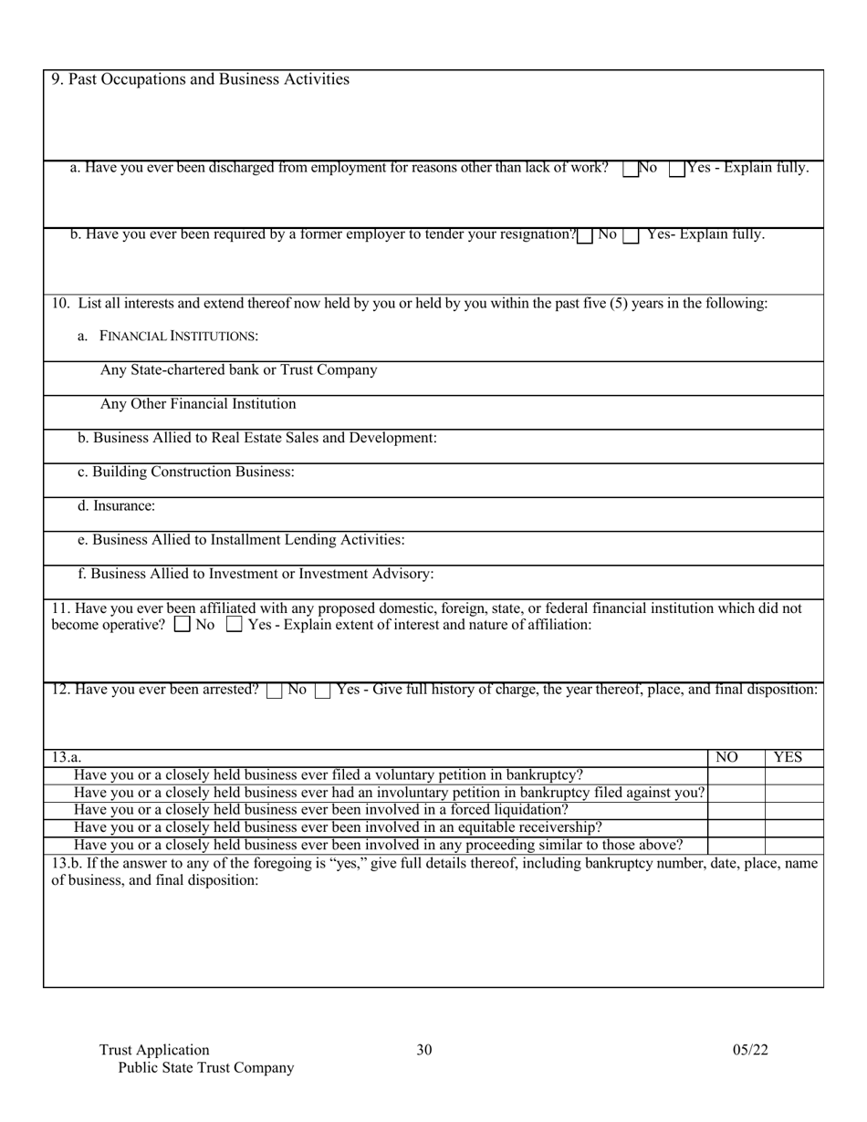 Application for Proposed State Trust Company - Arkansas, Page 30