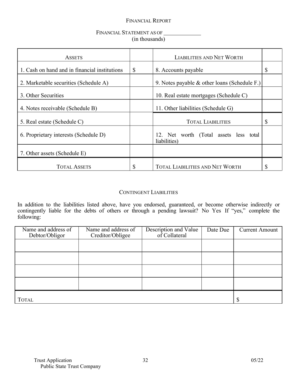 Application for Proposed State Trust Company - Arkansas, Page 32