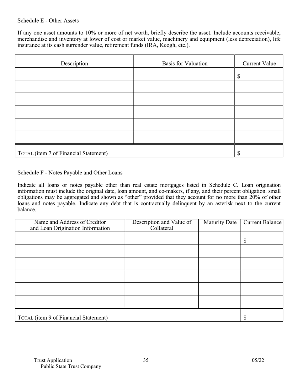 Application for Proposed State Trust Company - Arkansas, Page 35