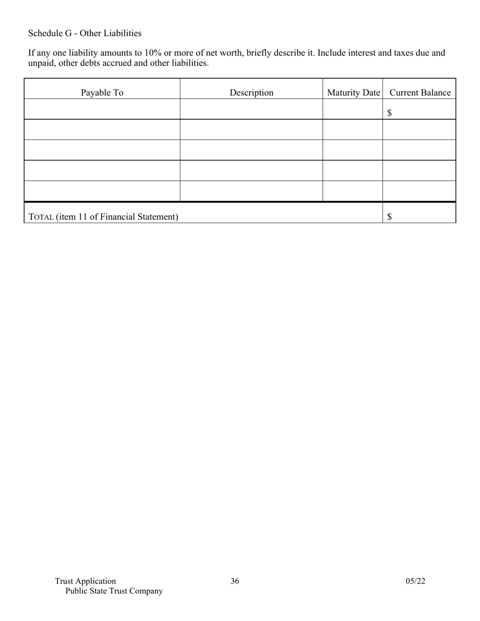 Application for Proposed State Trust Company - Arkansas, Page 36