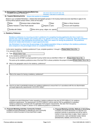Instructions for Form HUD-935.2A Affirmative Fair Housing Marketing Plan (Afhmp) - Multifamily Housing - California, Page 2