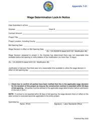 Document preview: Appendix 7-1 Wage Determination Lock-In Notice - Community Development Block Grant Program - California