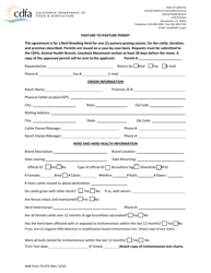 AHB Form 76-074 Pasture-To-Pasture Permit - California