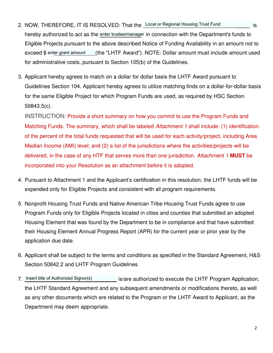 Lhtf Resolution Template - California, Page 2