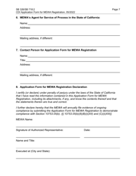 Form SB326 (SB718:2) Application Form for Multiple Employer Welfare Arrangement (Mewa) Registration - California, Page 7