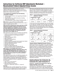 Form FTB737 California Rdp Adjustments Worksheet - Recalculated Federal Adjusted Gross Income - California, Page 11