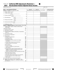 Form FTB737 California Rdp Adjustments Worksheet - Recalculated Federal Adjusted Gross Income - California, Page 9