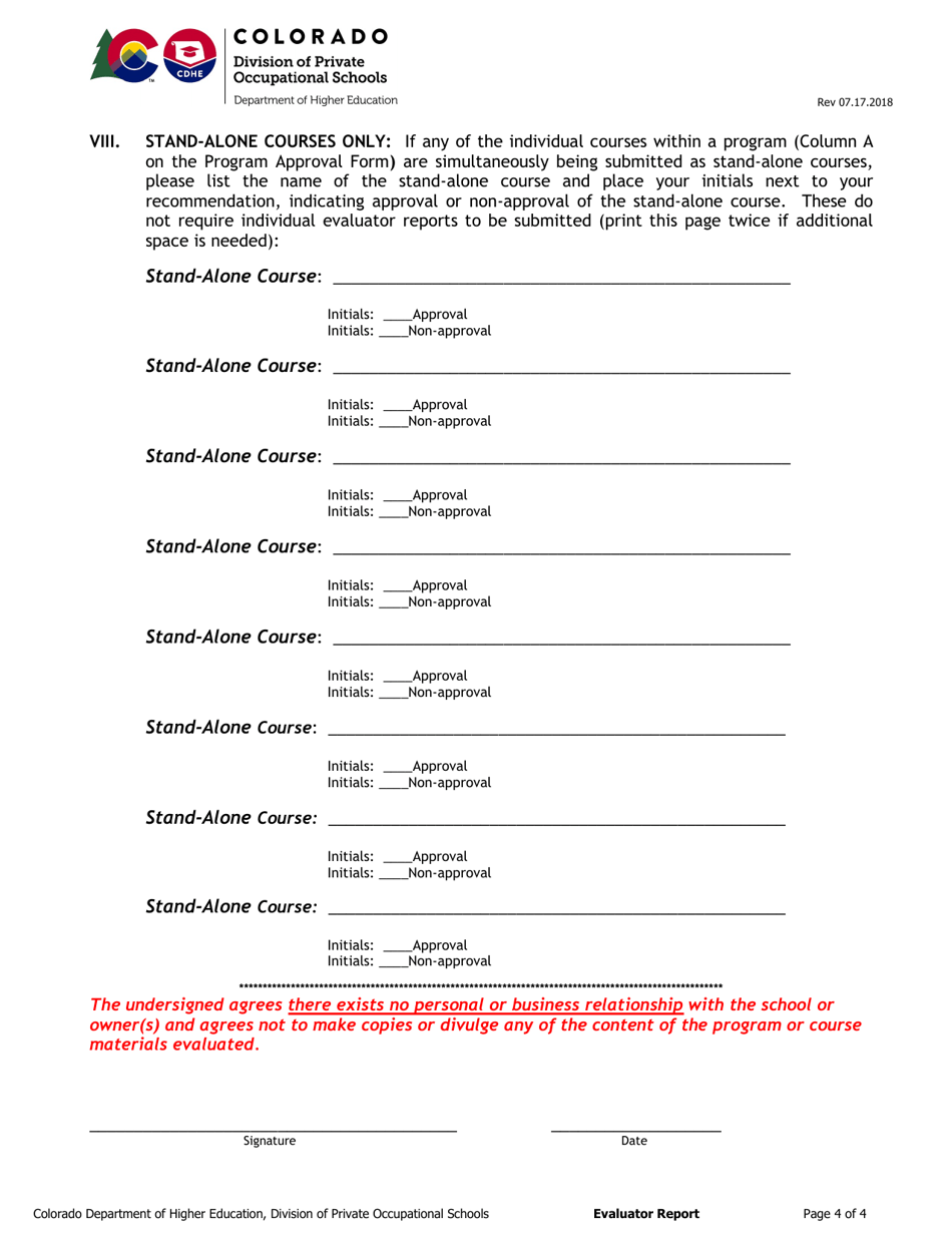Evaluator Report - Colorado, Page 4
