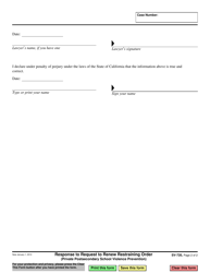 Form SV-720 Response to Request to Renew Restraining Order - California, Page 2