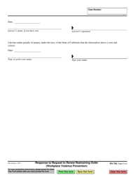 Form WV-720 Response to Request to Renew Restraining Order - California, Page 2