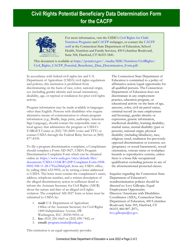 Civil Rights Potential Beneficiary Data Determination Form for the Child and Adult Care Food Program (CACFP) - Connecticut, Page 2