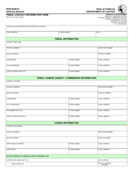 Form BGC CCS-014 Tribal Contact Information Form - California