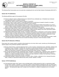 Form BCIA8370 Monthly Report of Anti-reproductive-Rights Crimes (Arrc) Summary Worksheet - California, Page 2