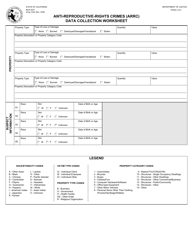 Form BCIA8371 Anti-reproductive-Rights Crimes (Arrc) Data Collection Worksheet - California, Page 2