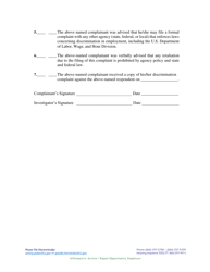 Discrimination Complaint Procedure Record - Connecticut, Page 2