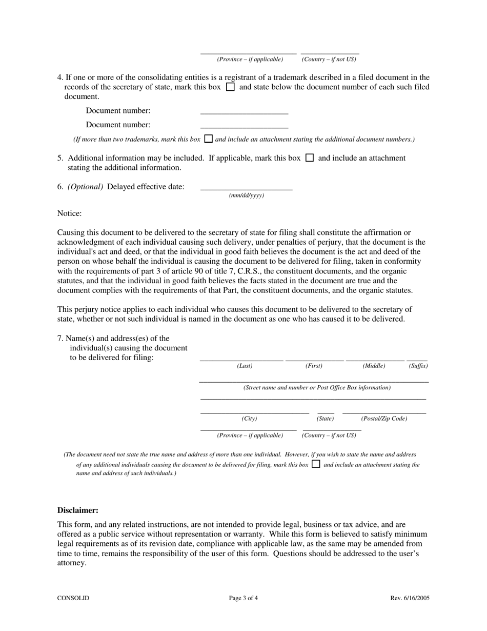 Statement of Consolidation - Colorado, Page 3