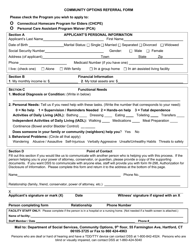 Form W-1487 Community Options Referral Form - Connecticut, Page 2