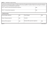 CDOT Form 942 M.o.s.t. Claim for Costs Incurred and Claims Summary - Colorado, Page 2