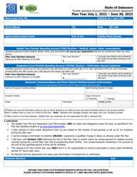 Document preview: Flexible Spending Account (FSA) Enrollment Agreement - Delaware, 2023