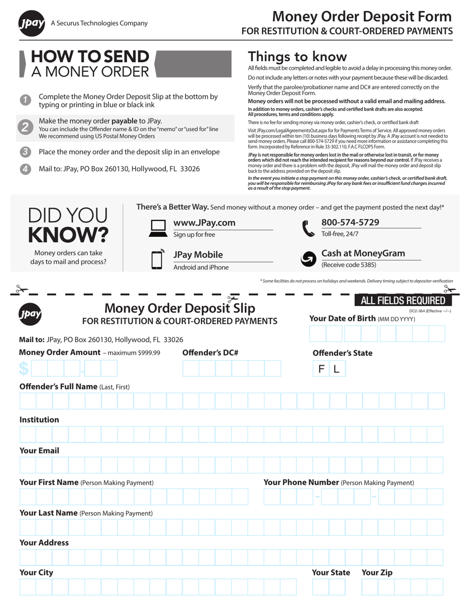 Form DC2364 Fill Out, Sign Online and Download Fillable PDF, Florida