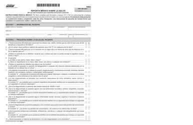Formulario DL546A SP Reporte Medico Sobre La Salud - California (Spanish)