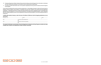 Form DL951 Internet Security Agreement Certification - Dadp Representative - California, Page 2