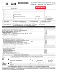 Document preview: Form 41 Fiduciary Income Tax Return - Alabama