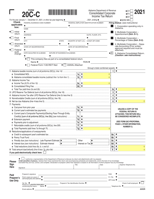Form 20C-C 2021 Printable Pdf