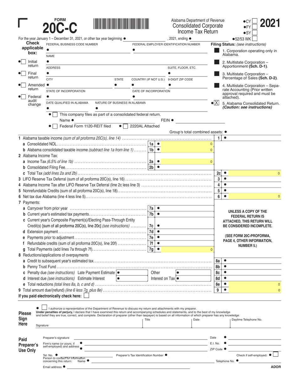 Form 20CC 2021 Fill Out, Sign Online and Download Fillable PDF