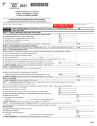 Document preview: Form 40 (40NR) Schedule OC Other Available Credits - Alabama