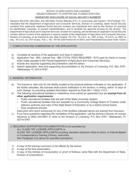 Form FDACS-16003 Application for Class &quot;ds&quot; Security Officer School or Training Facility License and Class &quot;rs&quot; Recovery Agent School or Training Facility License - Florida, Page 2