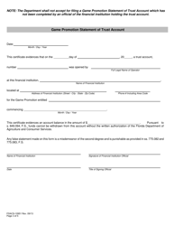 Form FDACS-10951 Game Promotion Filing Application - Florida, Page 6