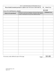 Form FDACS-02044 Net Cash Resources Spending Plan - Florida, Page 2