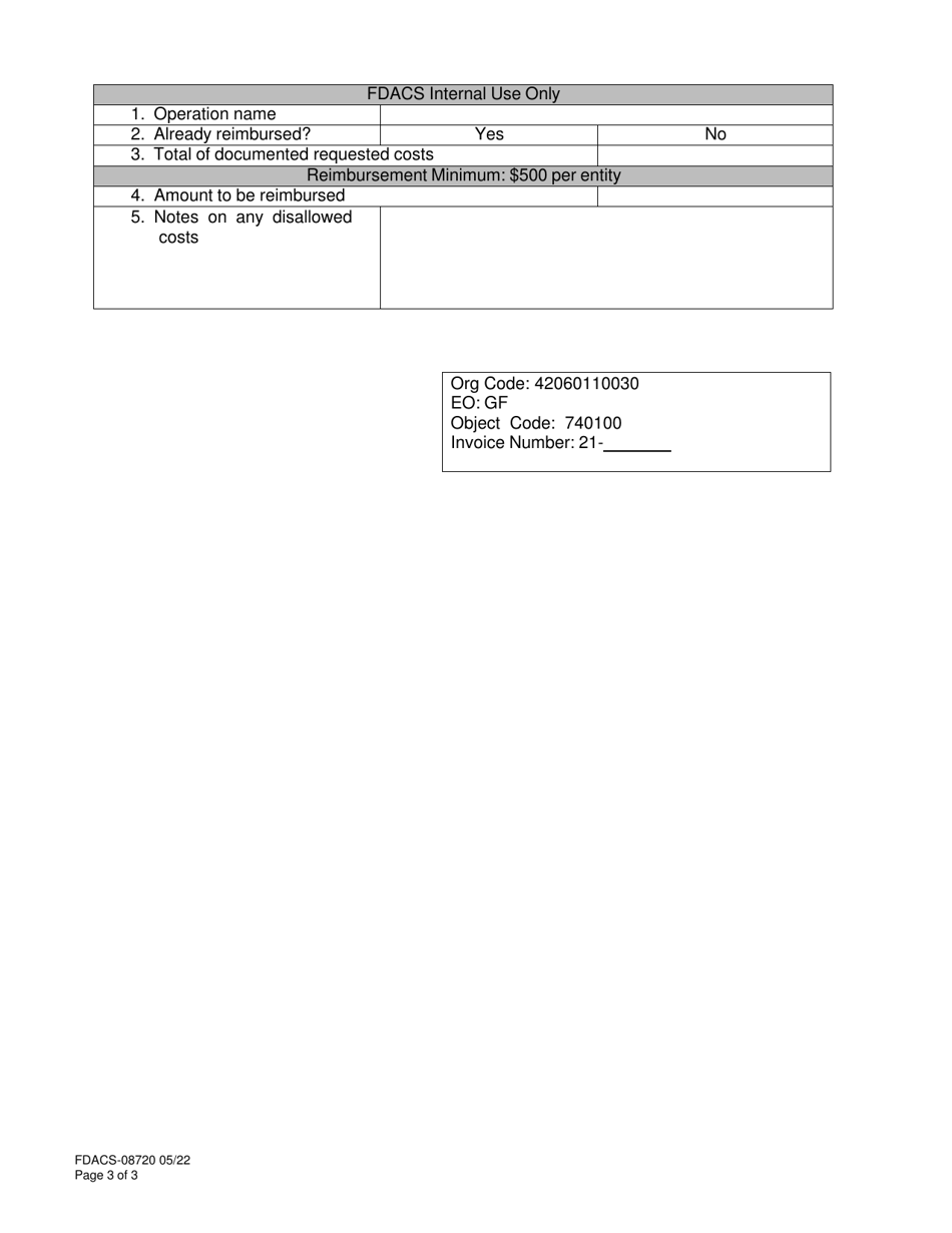 Form FDACS-08720 Scbgp Hr133 Assistance Program Application - Florida, Page 3