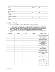 Form FDACS-01951 School Nutrition Programs Application - Florida, Page 2