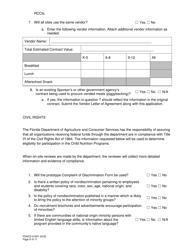 Form FDACS-01951 School Nutrition Programs Application - Florida, Page 6