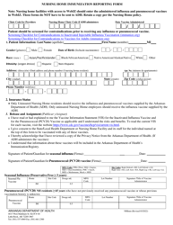 Document preview: Nursing Home Immunization Reporting Form - Arkansas