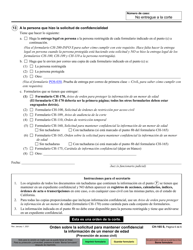 Formulario CH-165 Orden Sobre La Solicitud Para Mantener Confidencial La Informacion De Un Menor De Edad - California (Spanish), Page 6