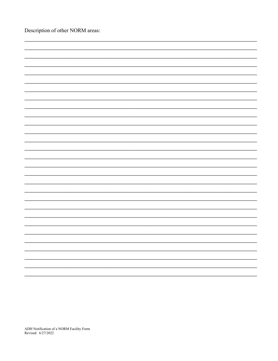 Notification of a Norm Facility Form Regarding General Licensure - Arkansas, Page 5