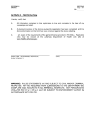 RC Form 510 Registration of Generally Licensed Devices - Arkansas, Page 9