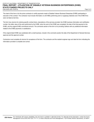 Form CEM-2402S Final Report - Utilization of Disabled Veteran Business Enterprises (Dvbe) State Funded Projects Only - California, Page 2