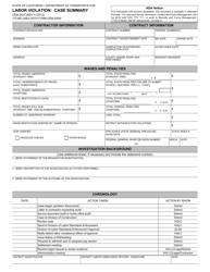 Document preview: Form CEM-2507 Labor Violation: Case Summary - California