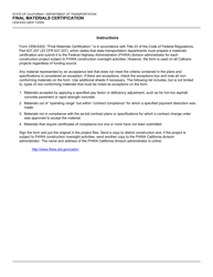 Form CEM-6302 Final Materials Certification - California, Page 2