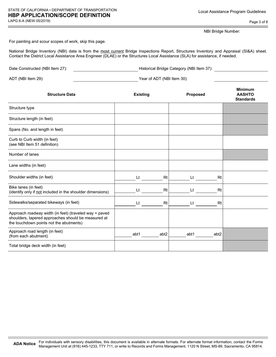 Form LAPG6-A Hbp Application / Scope Definition - California, Page 3