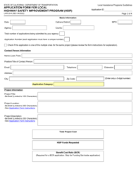Form LAPG9-A Application Form for Local Highway Safety Improvement Program (Hsip) - California, Page 2