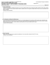 Form LAPG9-A Application Form for Local Highway Safety Improvement Program (Hsip) - California, Page 3