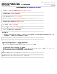 Form LAPG9-A Application Form for Local Highway Safety Improvement Program (Hsip) - California, Page 4