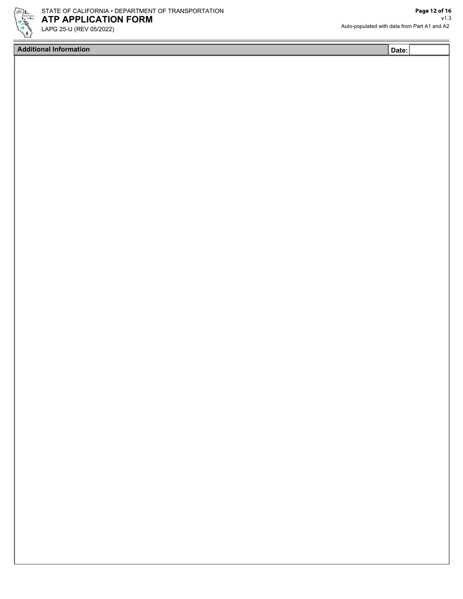 Form LAPG25-U Active Transportation Program Application Form - California, Page 12