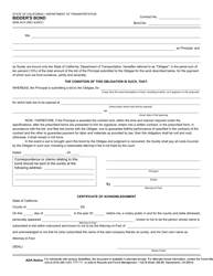 Document preview: Form ADM-2010 Bidder's Bond - California