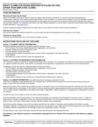 Form ADM-3016 Equity Claims for Goods/Services of $10,000 or Less (Other Than Employee Claims) - California, Page 2